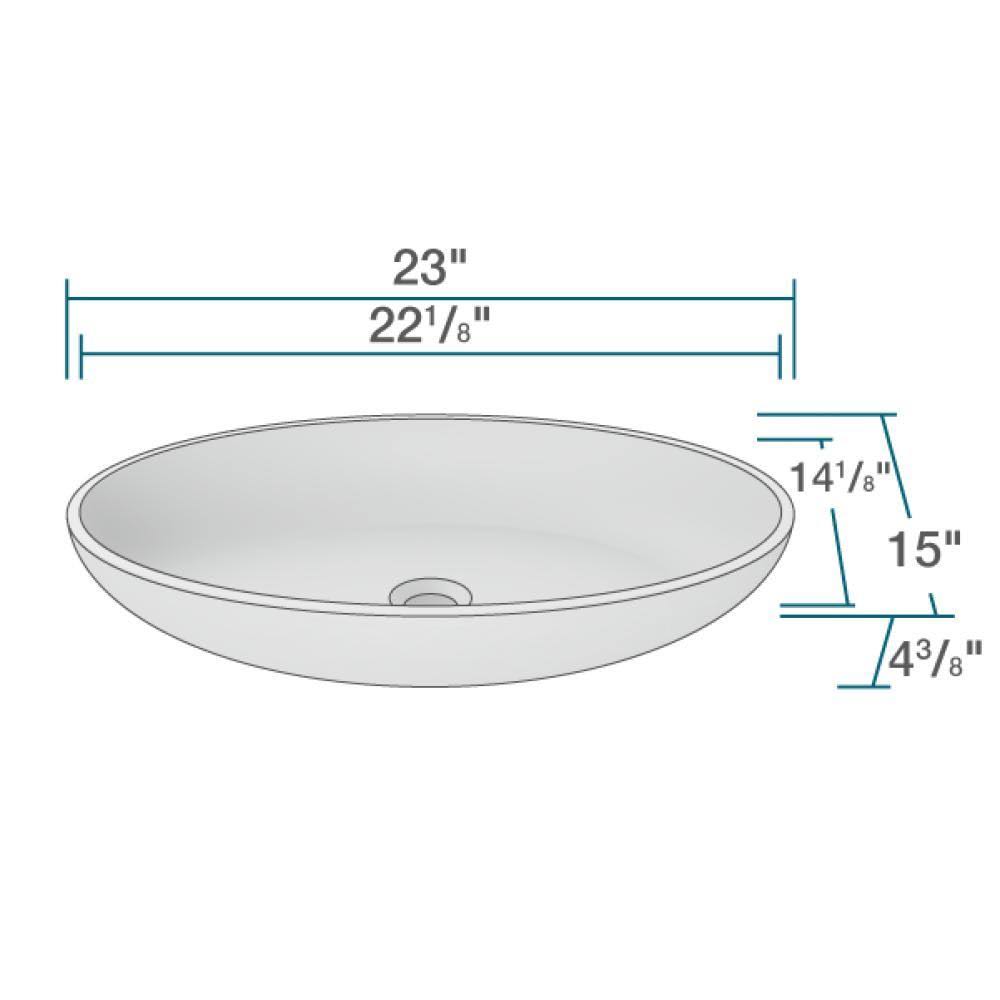 Stone Composite Oval Vessel Sink with Faucet P55923