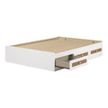 White Full Bed with 3 Drawers M4350