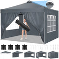 10'x10' Pop up Canopy Tent with 4 Side Walls and Carry Bag Z9516