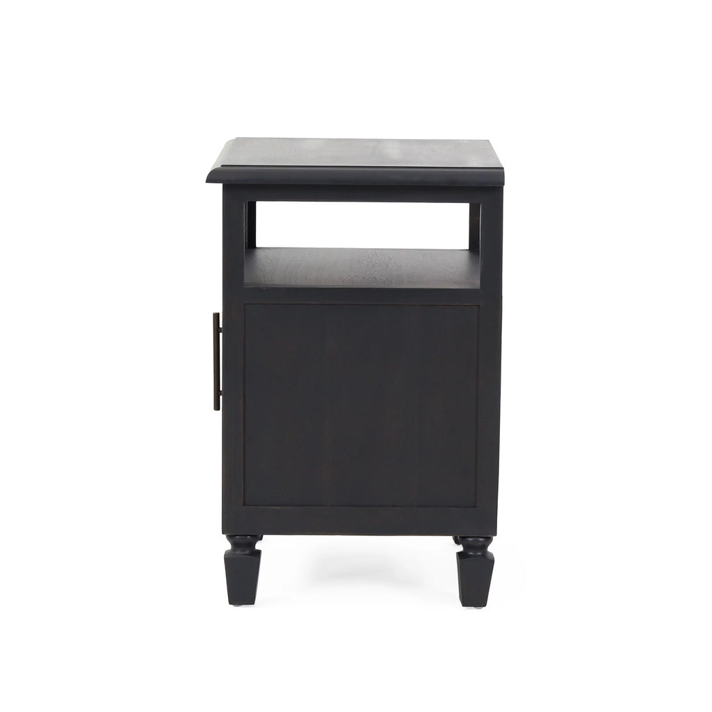 Acacia Wood and Cane Nightstands Set of 2 U696