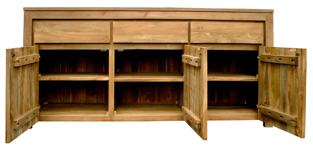 Recycled Teak Wood Buffet with 3 Doors and 3 Drawers E73984