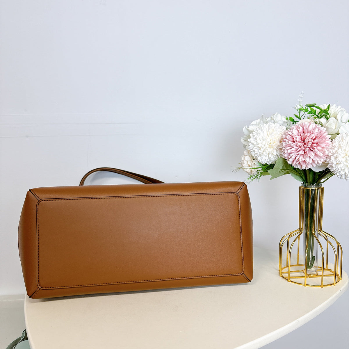 Brown Large Belted Tote R7029