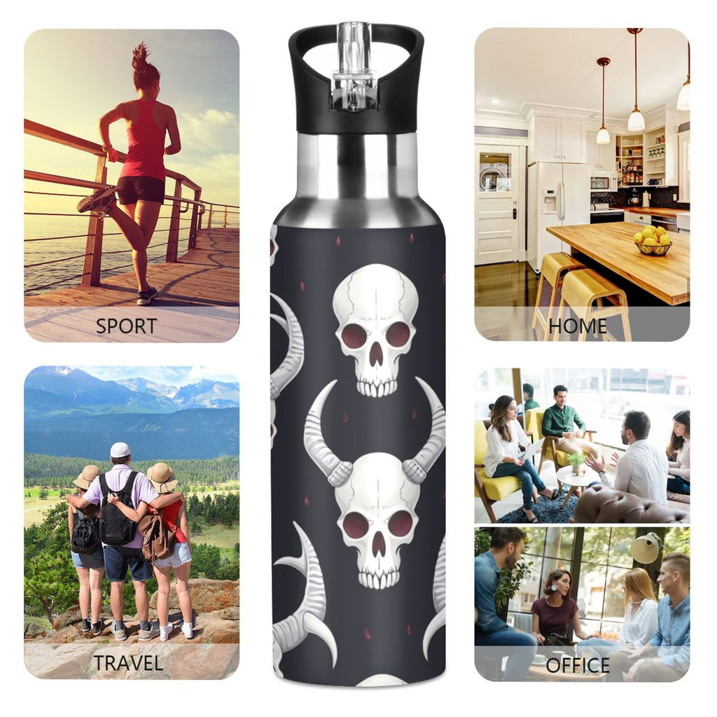 Insulated Stainless Steel Water Bottle with Straw Lid, 20 oz R589155