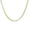 14k Gold Plated Cubic Zirconia Bezel Link Necklace E399