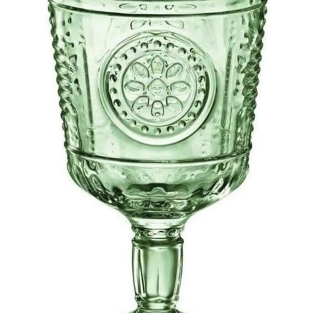 Set Of 4 Stemware Glasses 10.75 Oz. Crystal Glass Pastel Green S56871