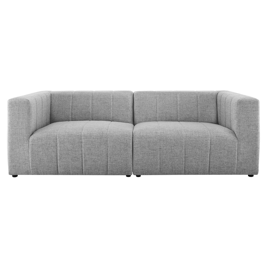 Light Grey Fabric Loveseat Sofa H1029