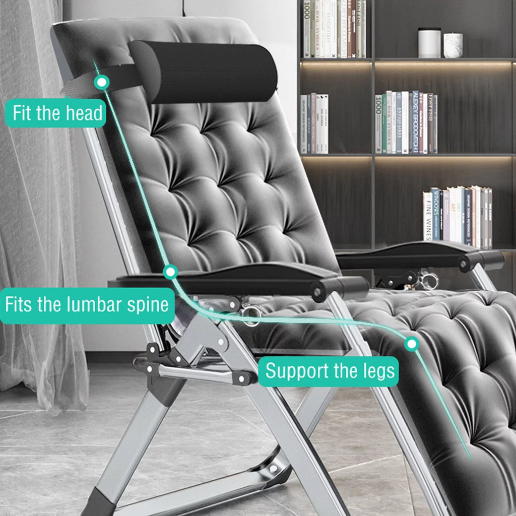 Zero Gravity Chair with Side Table, Padded Lounge Chair, Black Y215908