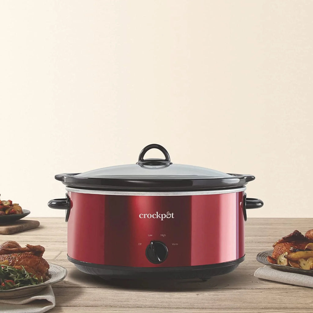 Red 7 Quart Electric Slow Cooker with Removable Ceramic Bowl G122146